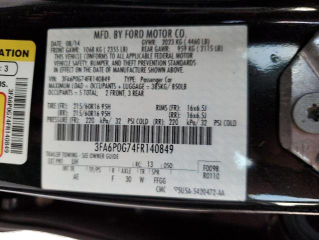 Photo 9 VIN: 3FA6P0G74FR140849 - FORD FUSION S 