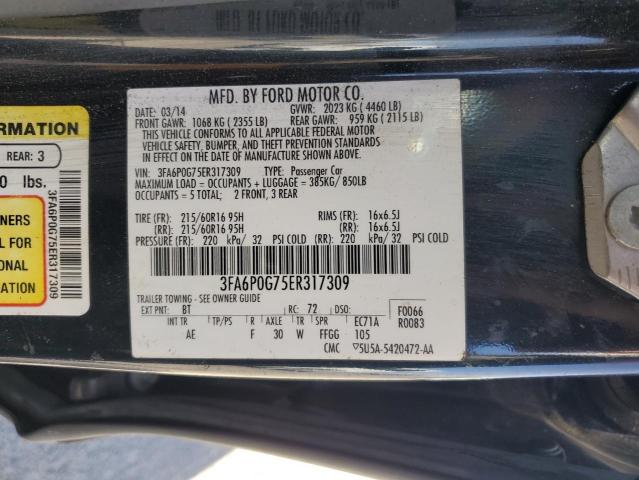 Photo 11 VIN: 3FA6P0G75ER317309 - FORD FUSION S 