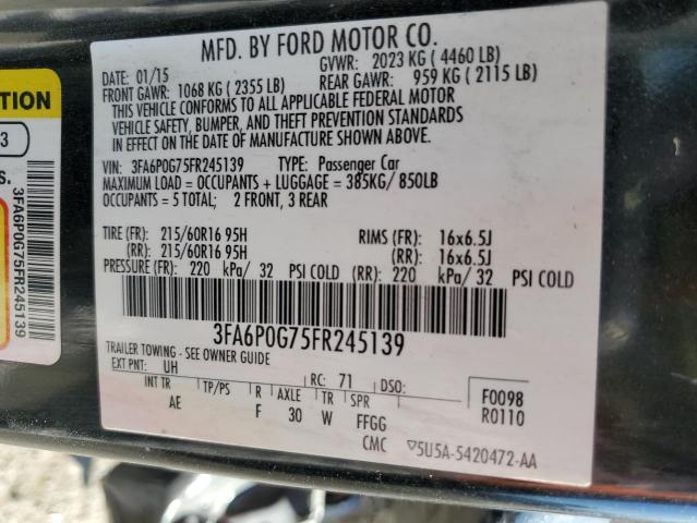 Photo 11 VIN: 3FA6P0G75FR245139 - FORD FUSION S 