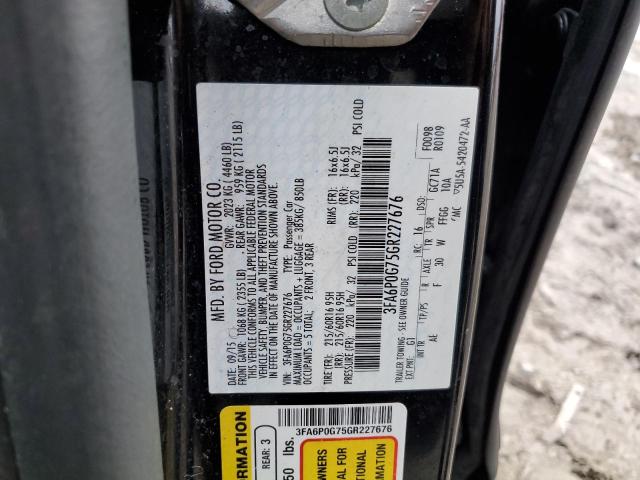 Photo 9 VIN: 3FA6P0G75GR227676 - FORD FUSION S 