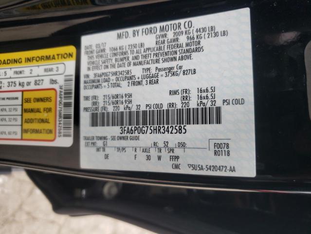 Photo 9 VIN: 3FA6P0G75HR342585 - FORD FUSION S 