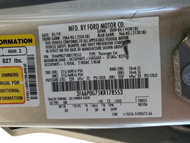 Photo 11 VIN: 3FA6P0G75KR178553 - FORD FUSION 