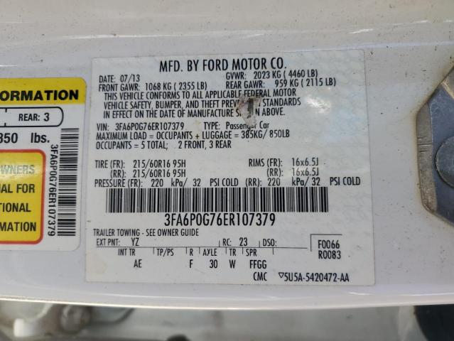 Photo 9 VIN: 3FA6P0G76ER107379 - FORD FUSION S 