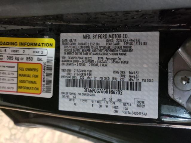 Photo 9 VIN: 3FA6P0G76GR186202 - FORD FUSION S 