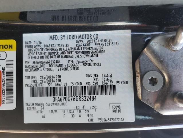 Photo 11 VIN: 3FA6P0G76GR332484 - FORD FUSION S 