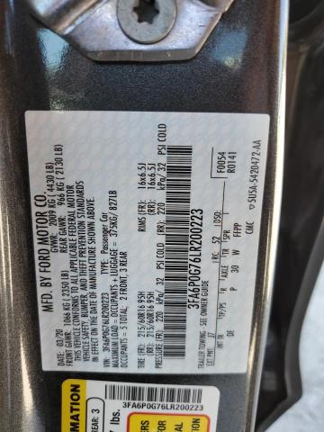 Photo 11 VIN: 3FA6P0G76LR200223 - FORD FUSION S 