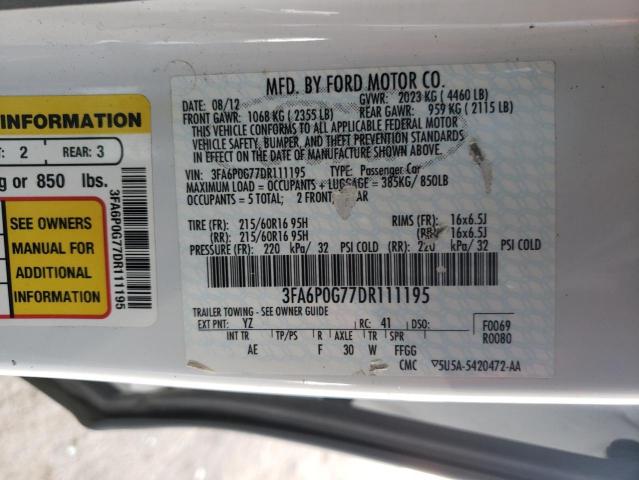 Photo 9 VIN: 3FA6P0G77DR111195 - FORD FUSION S 