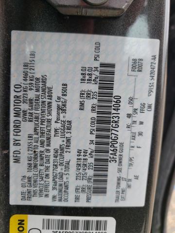 Photo 11 VIN: 3FA6P0G77GR314060 - FORD FUSION S 