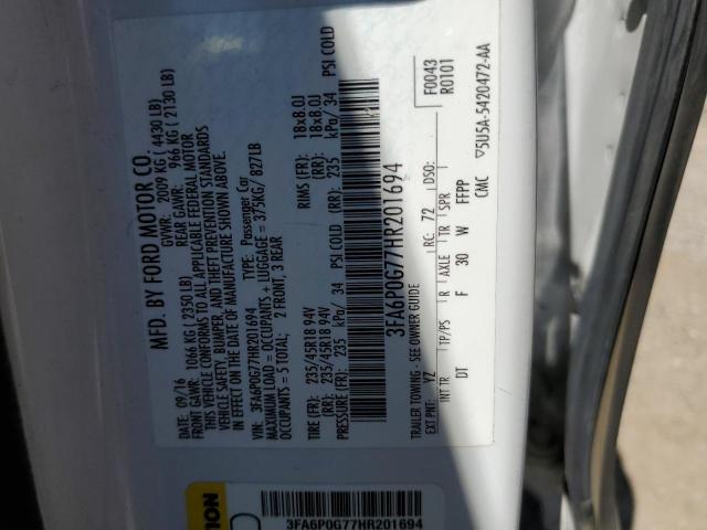 Photo 12 VIN: 3FA6P0G77HR201694 - FORD FUSION 