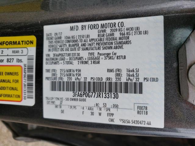 Photo 11 VIN: 3FA6P0G77JR133130 - FORD FUSION S 