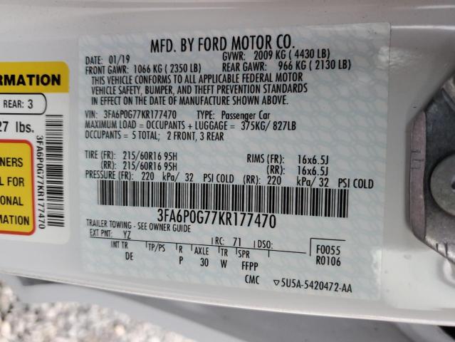 Photo 11 VIN: 3FA6P0G77KR177470 - FORD FUSION 