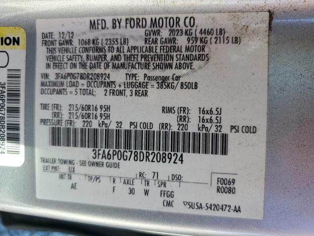 Photo 11 VIN: 3FA6P0G78DR208924 - FORD FUSION 