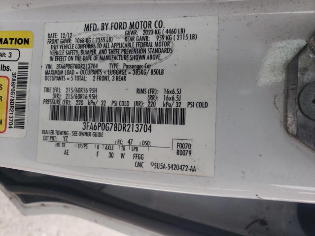 Photo 9 VIN: 3FA6P0G78DR213704 - FORD FUSION S 