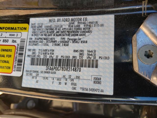 Photo 9 VIN: 3FA6P0G78DR214870 - FORD FUSION S 