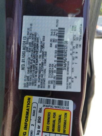 Photo 11 VIN: 3FA6P0G78DR232138 - FORD FUSION 