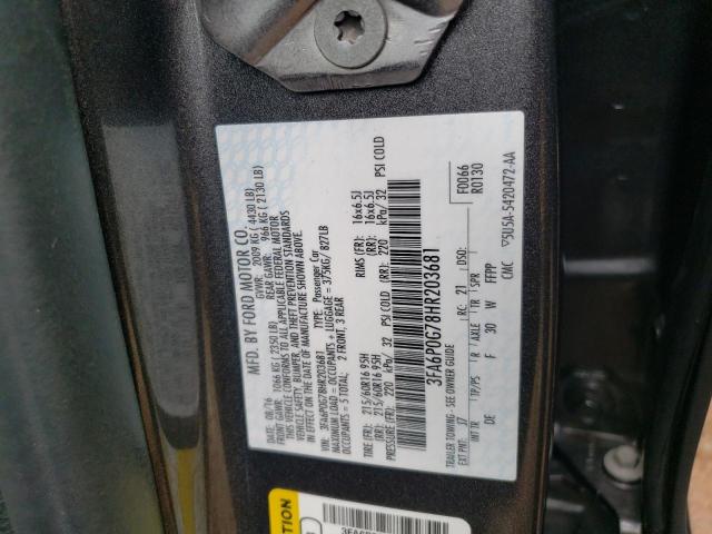 Photo 9 VIN: 3FA6P0G78HR203681 - FORD FUSION S 