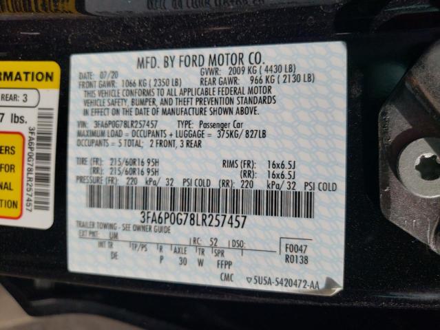 Photo 11 VIN: 3FA6P0G78LR257457 - FORD FUSION 