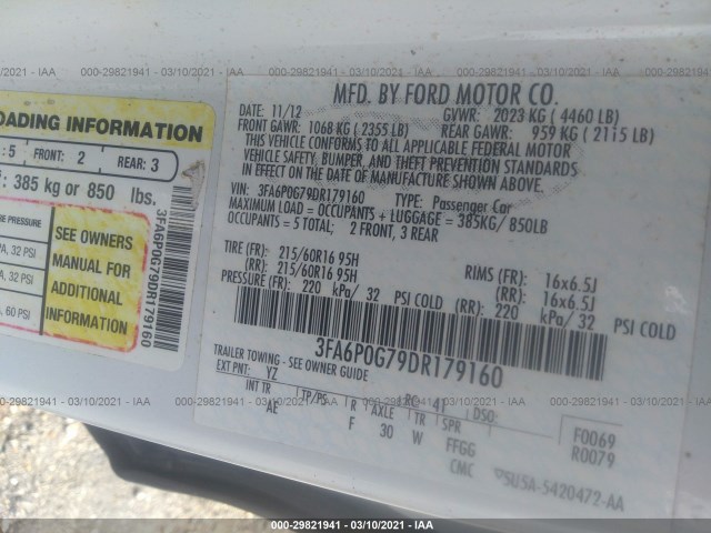 Photo 8 VIN: 3FA6P0G79DR179160 - FORD FUSION 