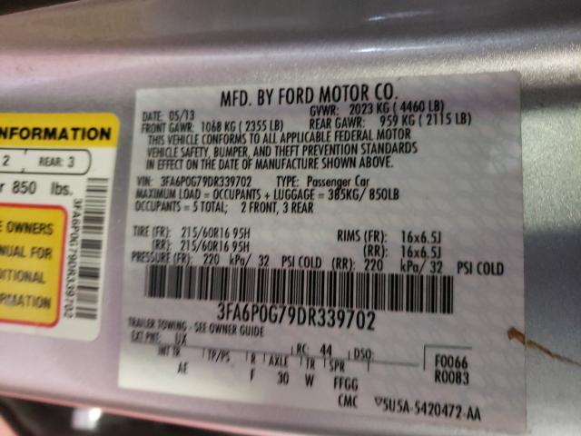 Photo 9 VIN: 3FA6P0G79DR339702 - FORD FUSION S 