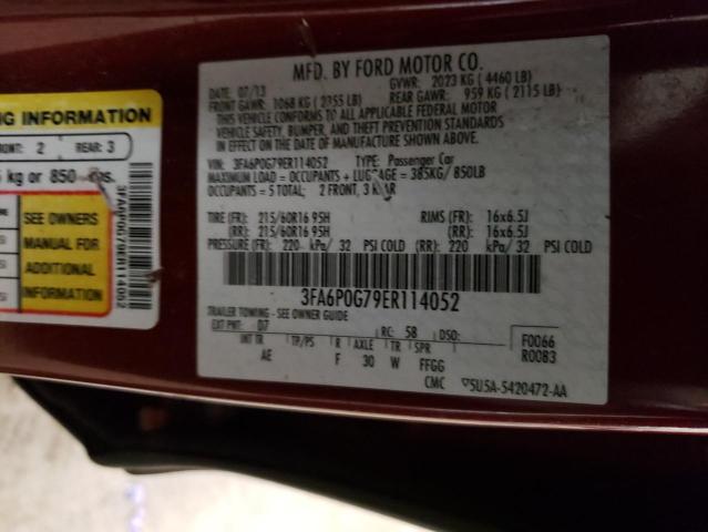 Photo 12 VIN: 3FA6P0G79ER114052 - FORD FUSION 