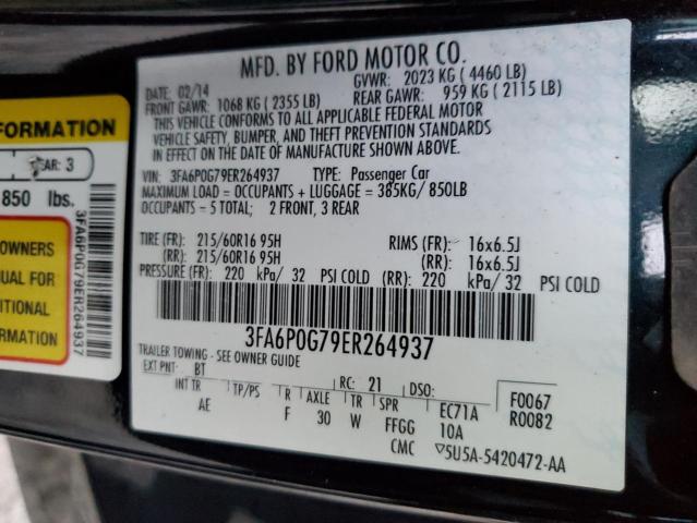 Photo 11 VIN: 3FA6P0G79ER264937 - FORD FUSION S 