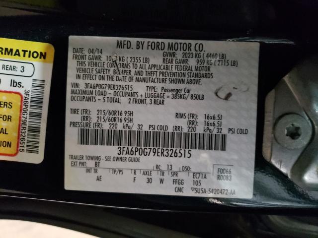 Photo 9 VIN: 3FA6P0G79ER326515 - FORD FUSION S 