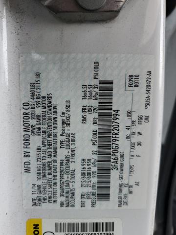 Photo 11 VIN: 3FA6P0G79FR207994 - FORD FUSION S 