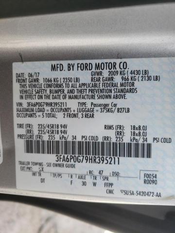 Photo 9 VIN: 3FA6P0G79HR395211 - FORD FUSION S 