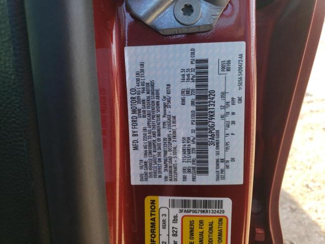 Photo 11 VIN: 3FA6P0G79KR132420 - FORD FUSION S 