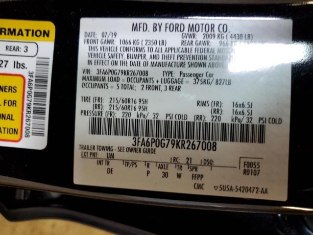 Photo 11 VIN: 3FA6P0G79KR267008 - FORD FUSION 