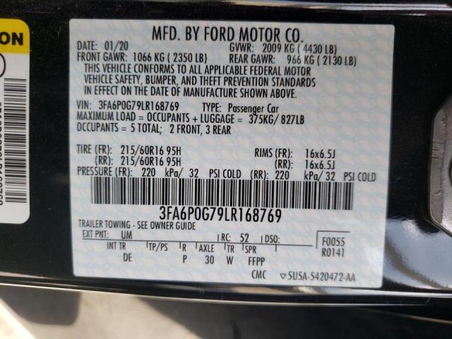 Photo 9 VIN: 3FA6P0G79LR168769 - FORD FUSION S 