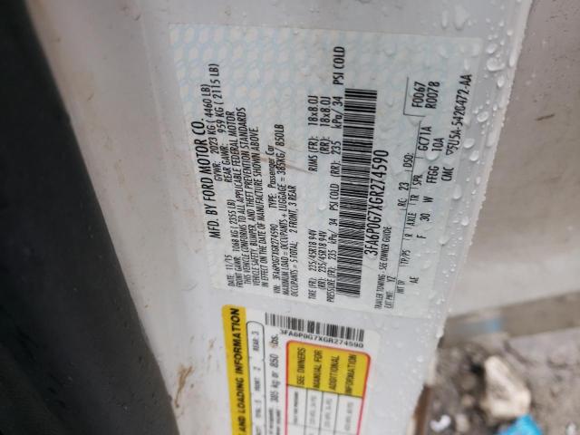 Photo 12 VIN: 3FA6P0G7XGR274590 - FORD FUSION S 