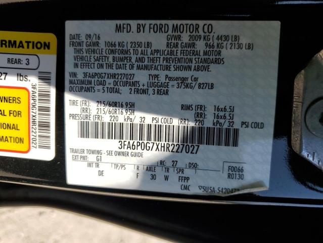 Photo 11 VIN: 3FA6P0G7XHR227027 - FORD FUSION S 