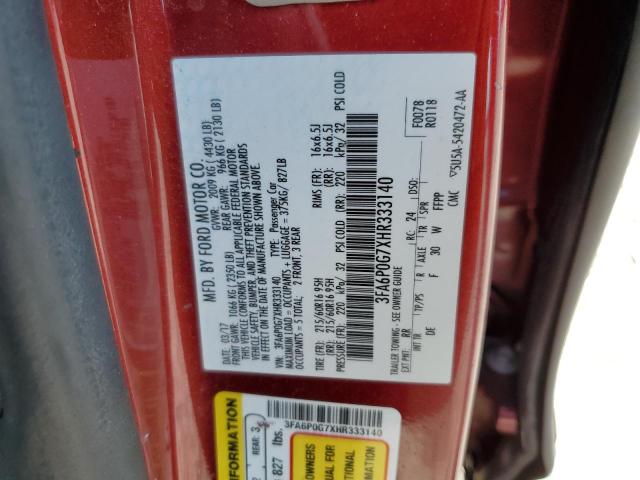 Photo 11 VIN: 3FA6P0G7XHR333140 - FORD FUSION S 