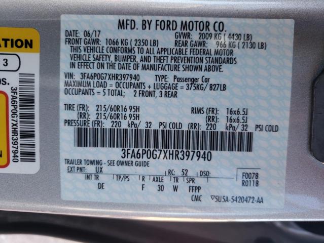 Photo 9 VIN: 3FA6P0G7XHR397940 - FORD FUSION S 