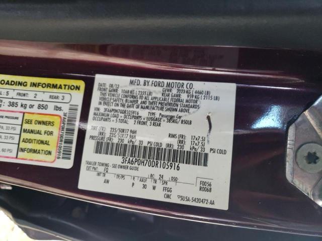 Photo 9 VIN: 3FA6P0H70DR105916 - FORD FUSION SE 