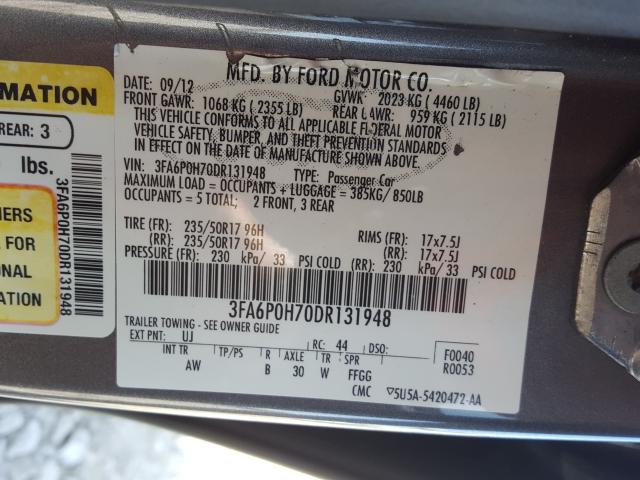 Photo 9 VIN: 3FA6P0H70DR131948 - FORD FUSION SE 