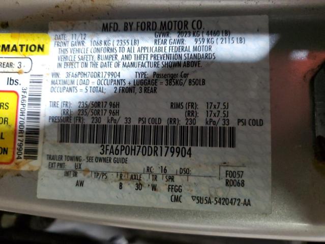 Photo 11 VIN: 3FA6P0H70DR179904 - FORD FUSION SE 