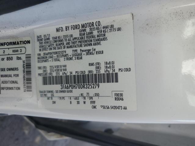 Photo 9 VIN: 3FA6P0H70DR325279 - FORD FUSION SE 