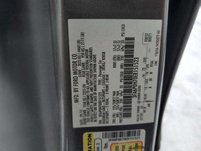 Photo 12 VIN: 3FA6P0H70ER151523 - FORD FUSION SE 