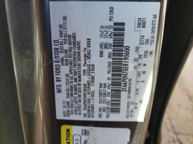 Photo 11 VIN: 3FA6P0H70ER190600 - FORD FUSION SE 