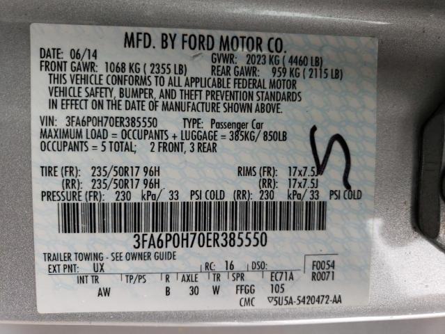 Photo 11 VIN: 3FA6P0H70ER385550 - FORD FUSION 