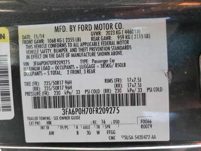 Photo 11 VIN: 3FA6P0H70FR209275 - FORD FUSION 