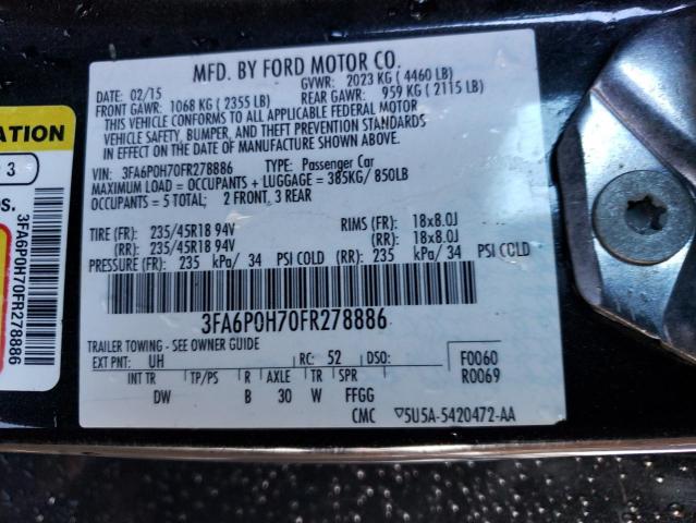 Photo 12 VIN: 3FA6P0H70FR278886 - FORD FUSION SE 