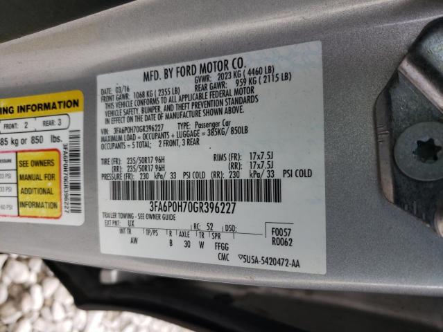 Photo 11 VIN: 3FA6P0H70GR396227 - FORD FUSION SE 