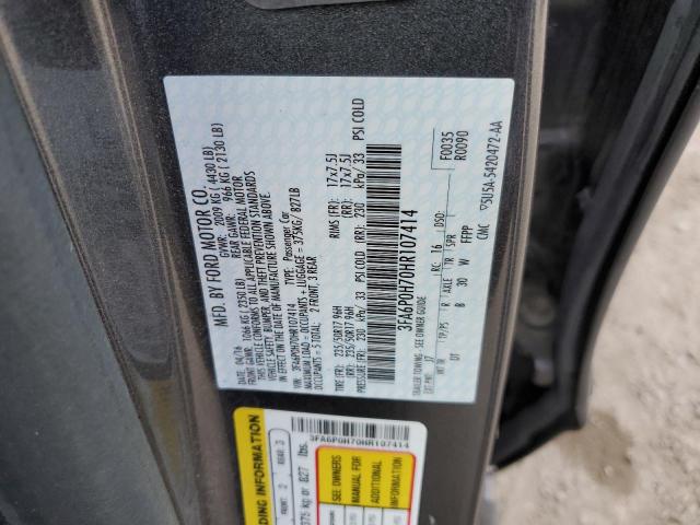 Photo 12 VIN: 3FA6P0H70HR107414 - FORD FUSION SE 