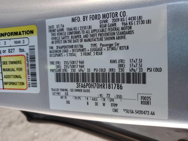 Photo 11 VIN: 3FA6P0H70HR181786 - FORD FUSION 