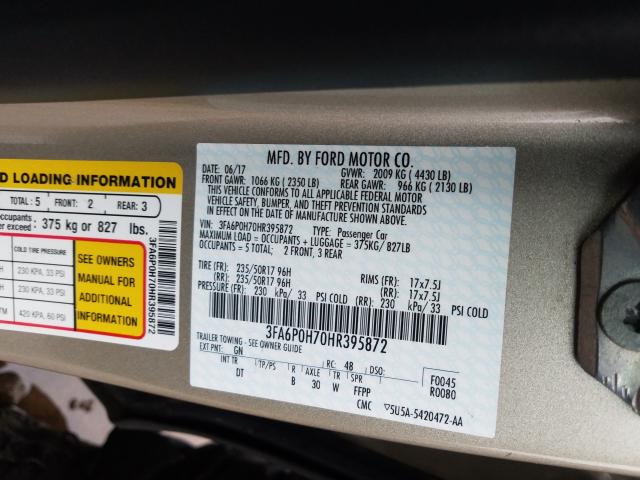 Photo 9 VIN: 3FA6P0H70HR395872 - FORD FUSION 