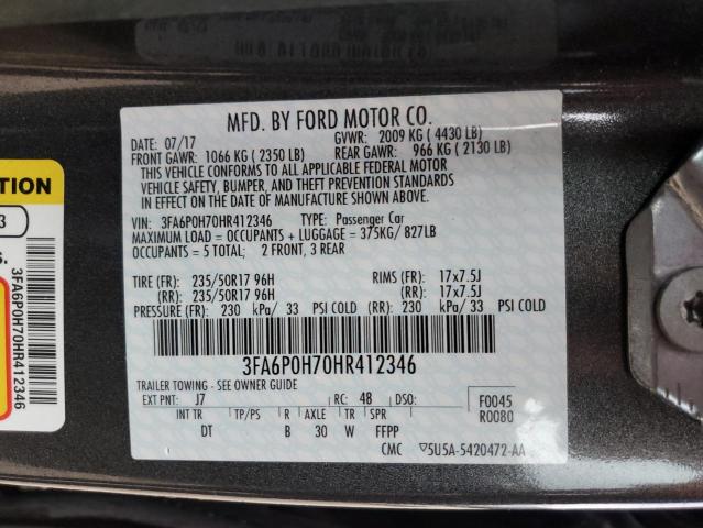 Photo 11 VIN: 3FA6P0H70HR412346 - FORD FUSION 