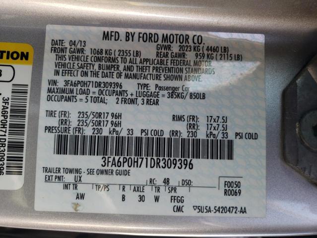 Photo 12 VIN: 3FA6P0H71DR309396 - FORD FUSION SE 